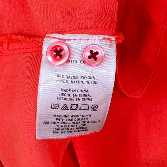 MAEVE Long Sleeve Button Up Coral Blouse - Picture 4 of 7